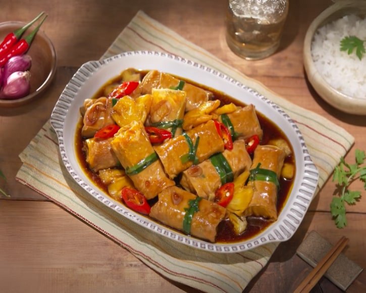 cách nấu món chay cúng chả lụa dứa