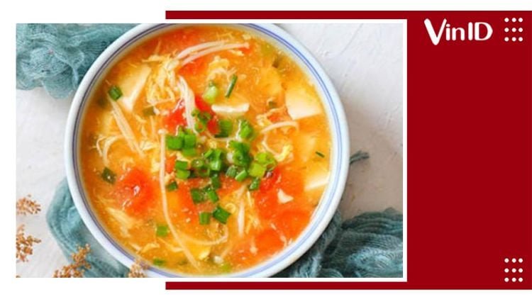 Canh trứng cà chua nấm đậm đà hương vị