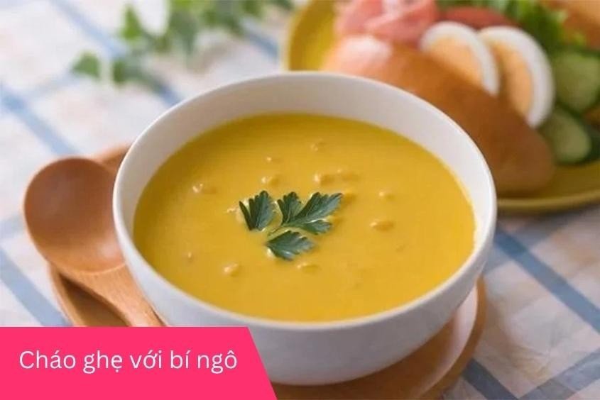 Cháo ghẹ bí ngô với vị bùi ngọt tự nhiên bé yêu thích