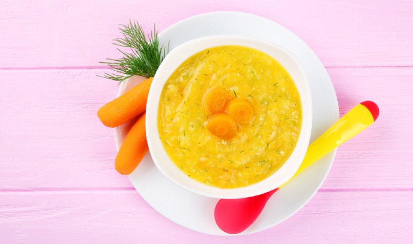 Cháo óc heo cà rốt giàu vitamin A cho bé