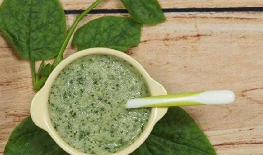 Cháo óc heo rau mồng tơi dễ tiêu hóa cho bé