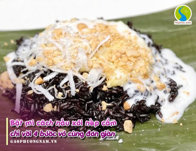 Đĩa xôi nếp cẩm truyền thống thơm ngon, dẻo mềm hấp dẫn