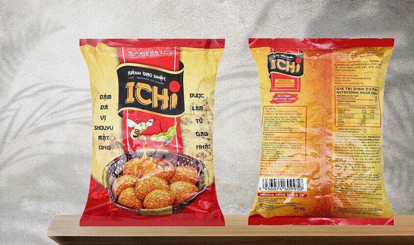 Gói bánh gạo Ichi vị mật ong 180g, cần lưu ý lượng bánh gạo mật ong bao nhiêu calo khi lựa chọn khẩu phần.
