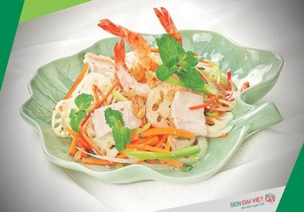 Gỏi củ sen giòn sần sật hấp dẫn, cách chế biến củ sen tươi