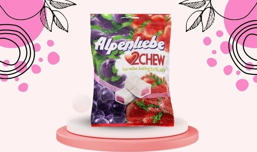 Gói kẹo dẻo Alpenliebe 2Chew hỗn hợp trái cây
