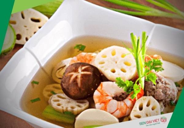 Món canh tôm nấu củ sen thơm lừng, công thức củ sen ngon