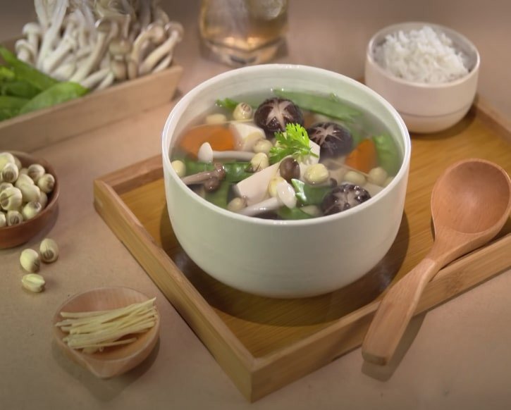 món chay cúng canh rau củ thanh mát
