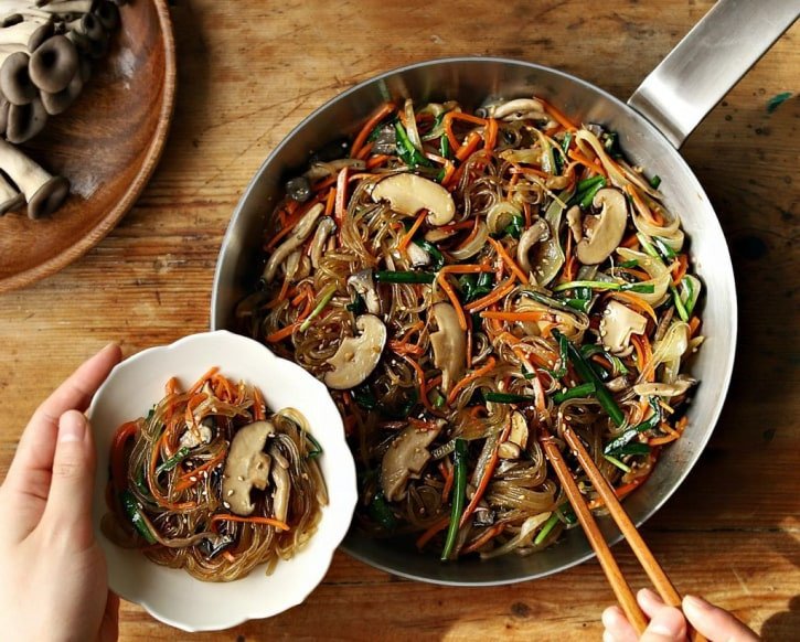 món chay cúng miến xào rau củ