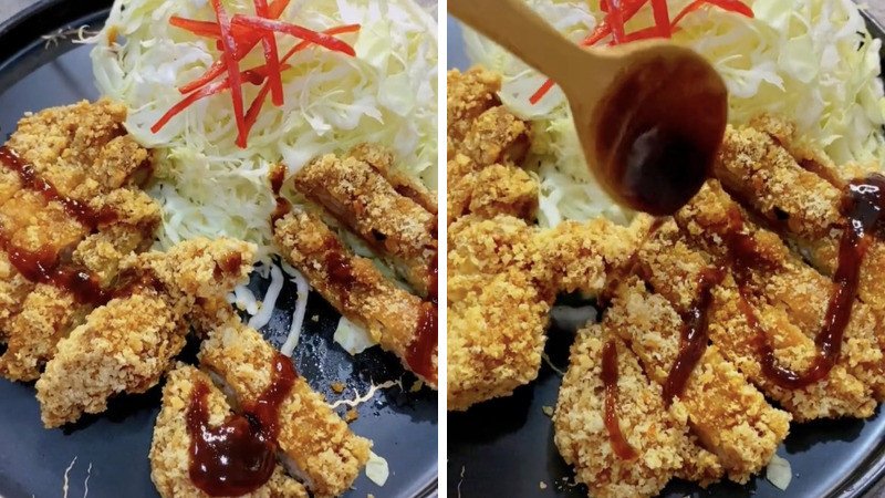 Món thịt chiên xù sốt Teriyaki đậm đà, hấp dẫn, trình bày đẹp mắt