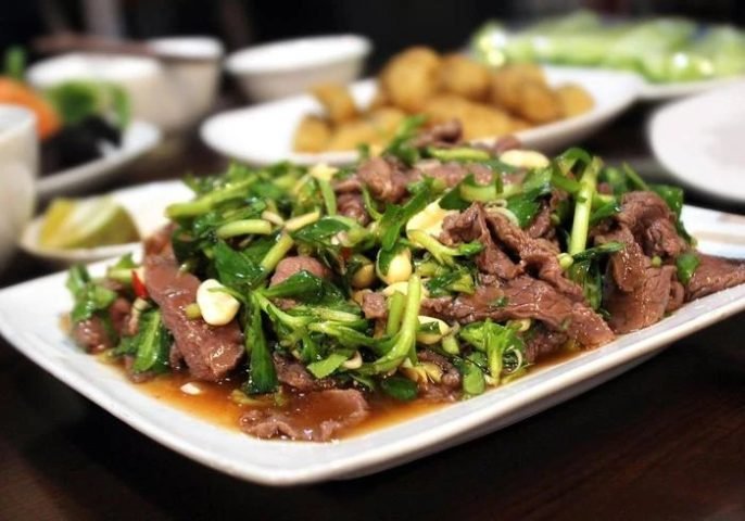 Món thịt ngựa xào rau ngổ bổ dưỡng
