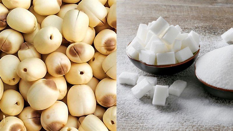Nguyên liệu chính hạt sen tươi và đường