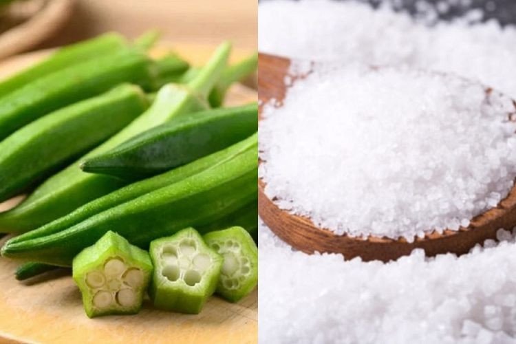 Nguyên liệu chuẩn bị cho cách nấu đậu bắp không bị nhớt