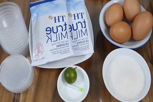 Nguyên liệu chuẩn bị làm bánh flan sữa tươi