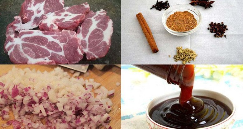 Nguyên liệu đơn giản cho cách nấu thịt xá xíu bằng chảo hoặc nồi cơm điện