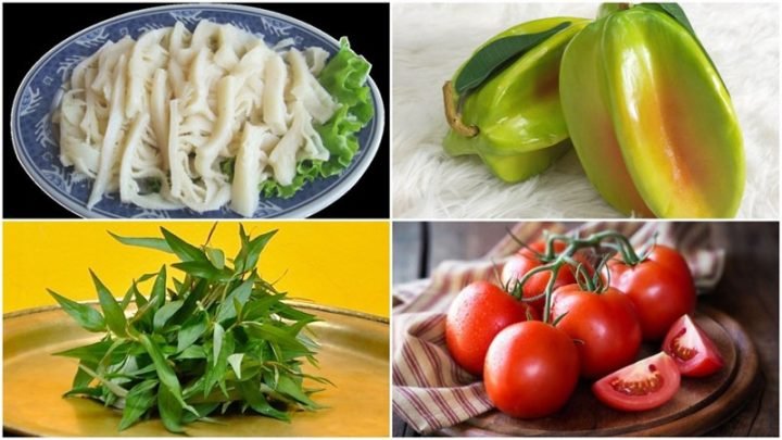 Nguyên liệu món lòng bò xào khế
