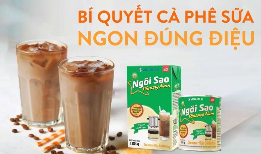 Pha cà phê sữa bằng sữa đặc Ngôi Sao Phương Nam được nhiều người ưa chuộng