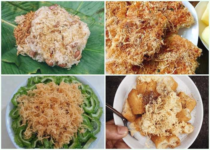 Ruốc thịt lợn kết hợp với nhiều món ăn