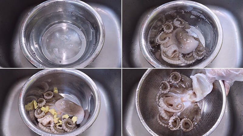 Sơ chế bạch tuộc sạch để xào không bị tanh
