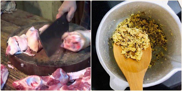 Sơ chế chân giò miền Trung