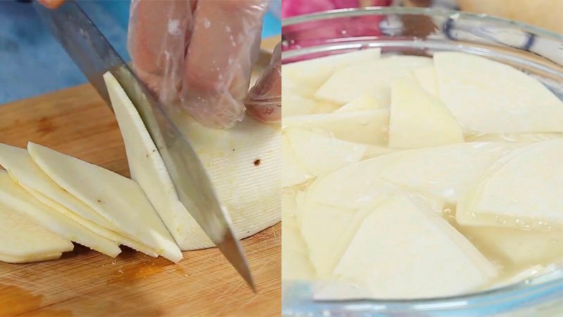 Sơ chế khoai môn sạch sẽ cho món khoai môn chiên nước mắm cay