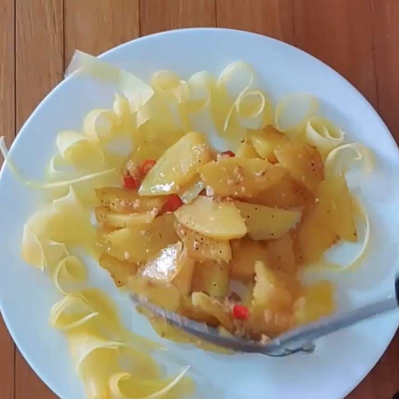 Thành phẩm đu đủ xào tỏi
