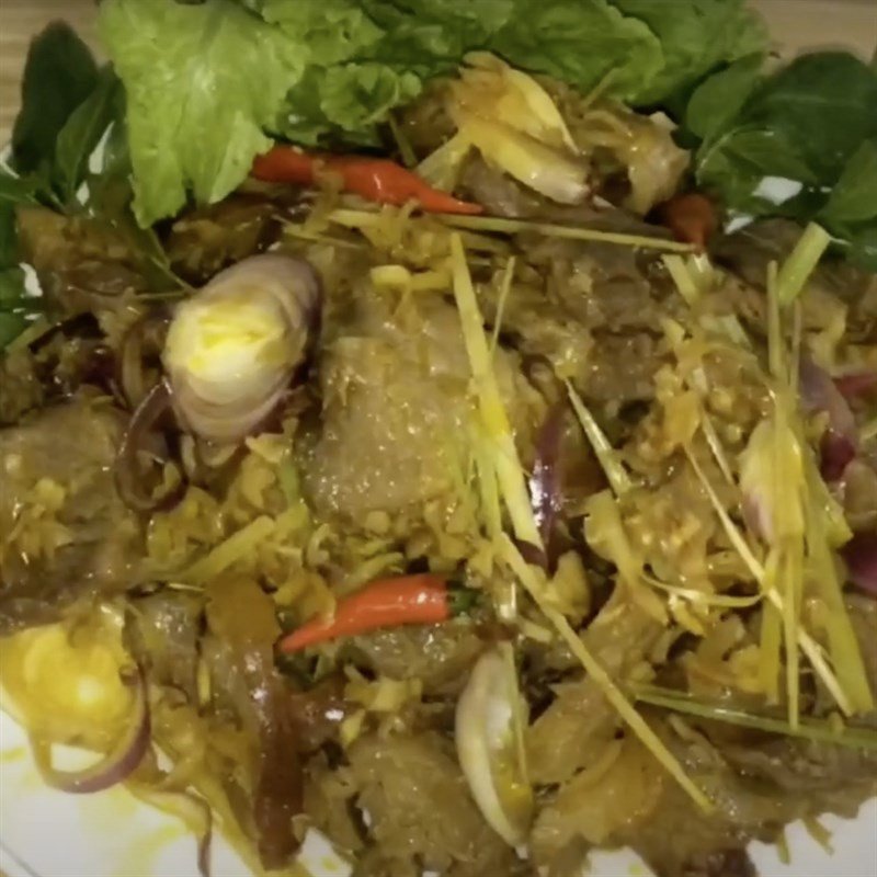 Thành phẩm thịt nai xào sả ớt ngon mắt