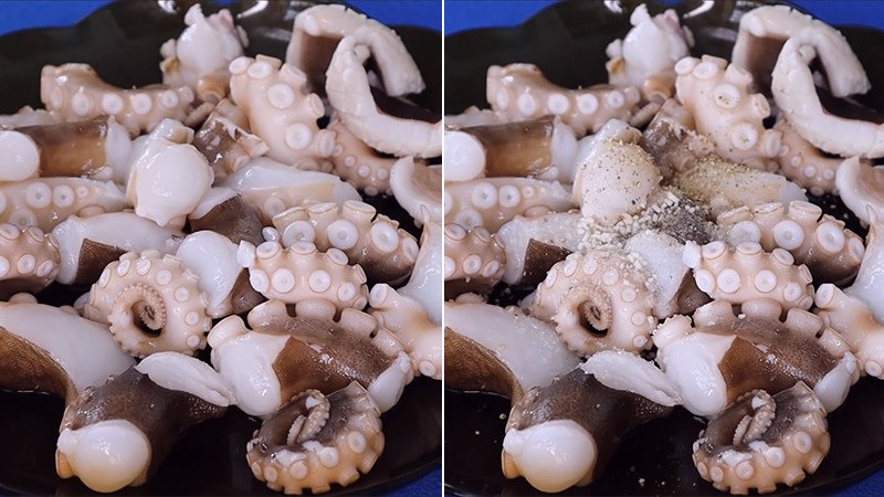 Ướp bạch tuộc với gia vị cơ bản