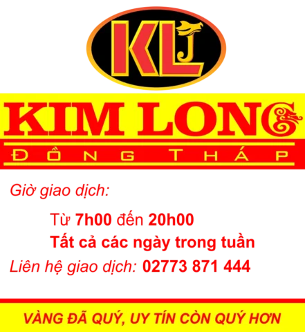 Bảng giá vàng Kim Long niêm yết