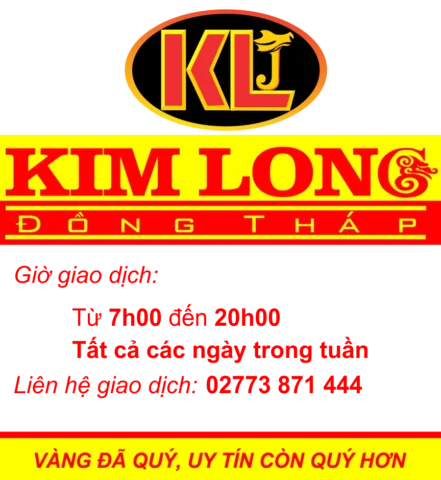 Cửa hàng vàng Kim Long trưng bày sản phẩm