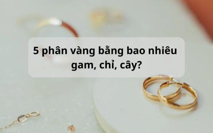 Giá vàng 18k 5 phân năm 2026 bao nhiêu tiền