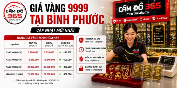 So sánh giá vàng 9999 Bình Phước với các khu vực khác