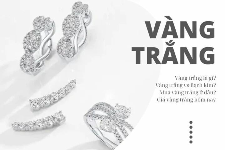 Trang sức vàng trắng 10K lấp lánh